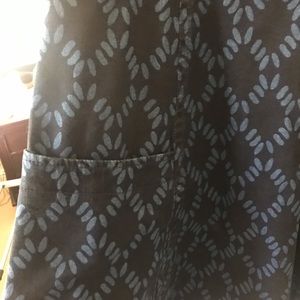 Anthropologie sleeveless fitted back zip with pocket patterned denim dress